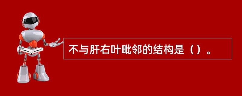 不与肝右叶毗邻的结构是（）。