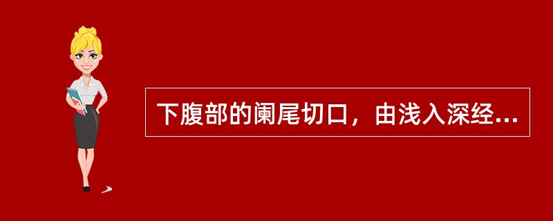 下腹部的阑尾切口，由浅入深经过哪些层次？需注意保护什么结构？