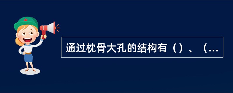 通过枕骨大孔的结构有（）、（）和（）。