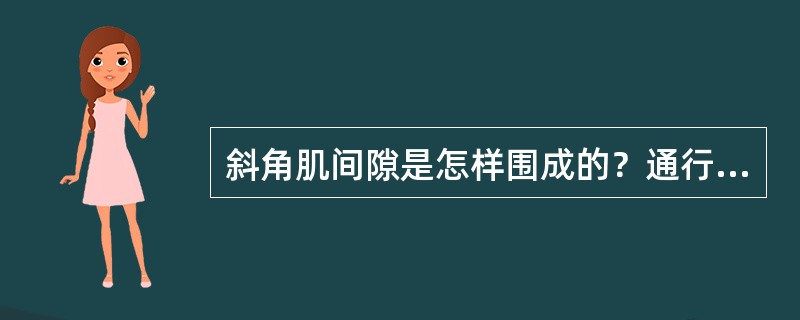 斜角肌间隙是怎样围成的？通行哪些重要结构？斜角肌综合征可表现哪些结构的受压症状？