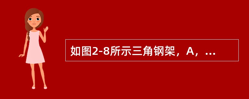 如图2-8所示三角钢架，A，B支座处反力方向一定通过（）
