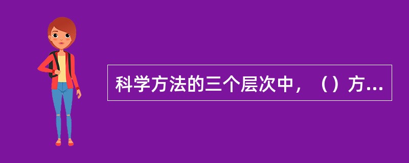 科学方法的三个层次中，（）方法提供最基础的思维方法，（）方法论提供一般的研究方法