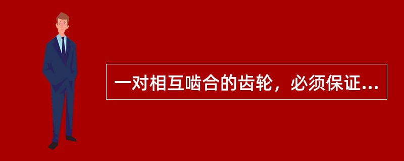 一对相互啮合的齿轮，必须保证（）相等。