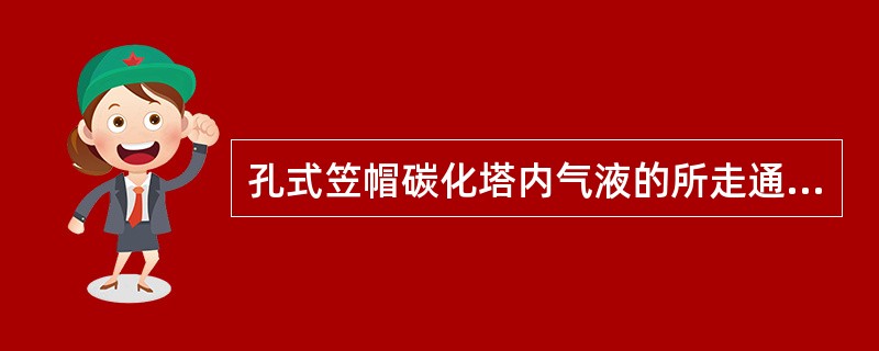 孔式笠帽碳化塔内气液的所走通道（）。