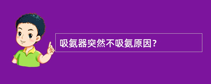 吸氨器突然不吸氨原因？