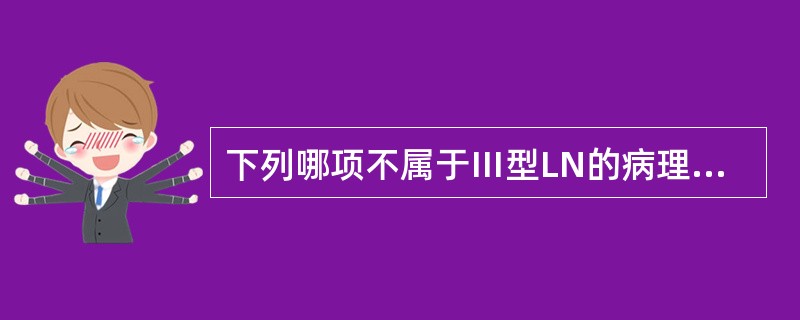 下列哪项不属于Ⅲ型LN的病理特征（）。