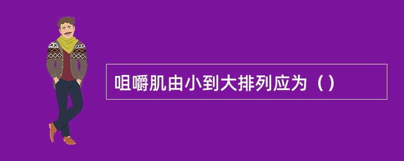 咀嚼肌由小到大排列应为（）