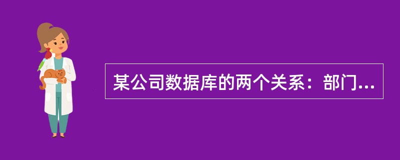 某公司数据库的两个关系：部门（部门号，部门名，负责人，电话）和员工（员工号，姓名