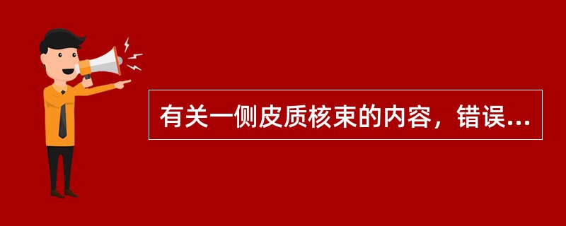 有关一侧皮质核束的内容，错误的是（）。