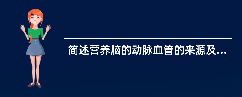 简述营养脑的动脉血管的来源及分支、分布范围。