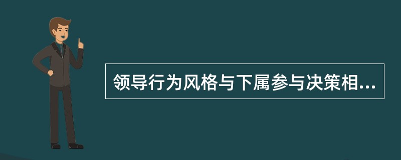 领导行为风格与下属参与决策相联系，讨论如何选择领导的方式和参与决策的形式以及参与