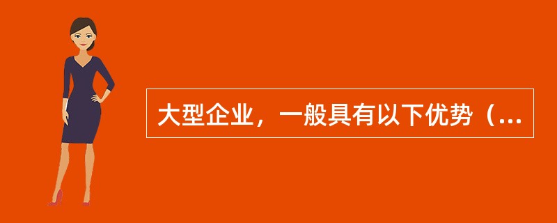 大型企业，一般具有以下优势（）。