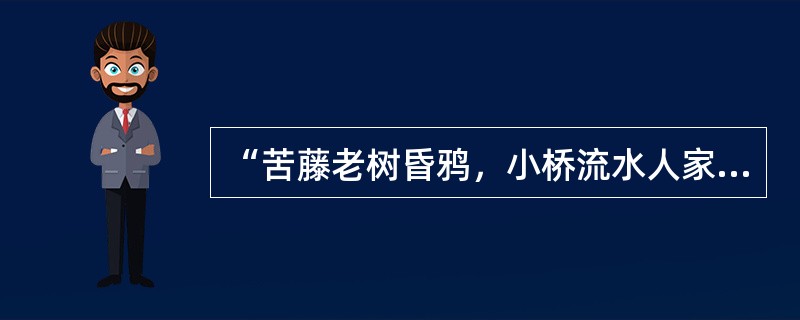 “苦藤老树昏鸦，小桥流水人家，古道西风瘦马”这几句诗的特点是（）