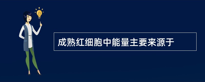 成熟红细胞中能量主要来源于