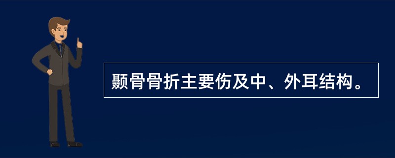 颞骨骨折主要伤及中、外耳结构。