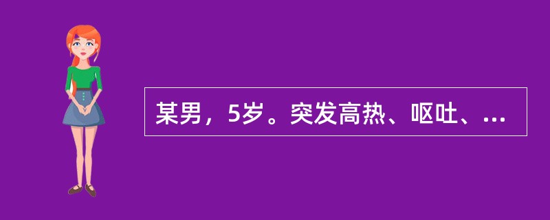 某男，5岁。突发高热、呕吐、惊厥，数小时后出现面色苍白、四肢厥冷、脉搏细速、血压