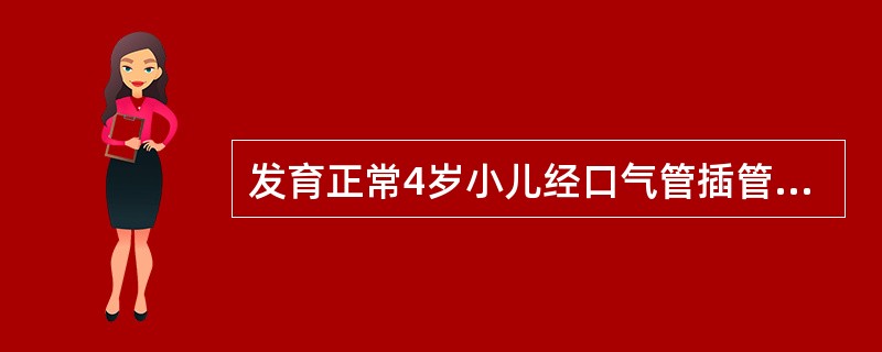 发育正常4岁小儿经口气管插管，导管号选（）