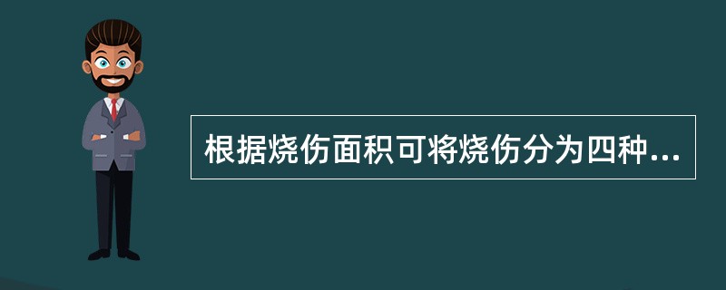 根据烧伤面积可将烧伤分为四种，其中中度烧伤指的是（）