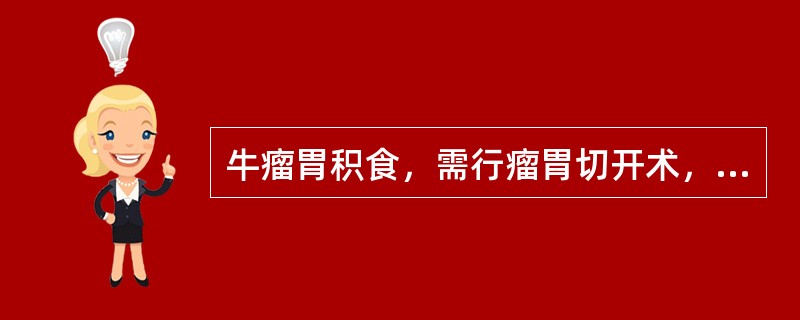 牛瘤胃积食，需行瘤胃切开术，其手术通路是（）