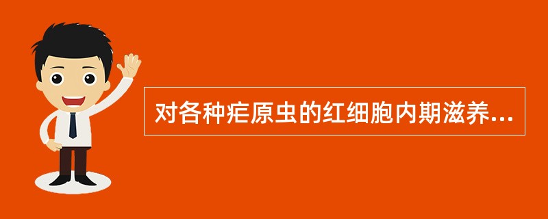 对各种疟原虫的红细胞内期滋养体有杀灭作用的是（）