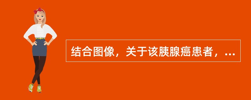结合图像，关于该胰腺癌患者，无法手术切除的征象是（）