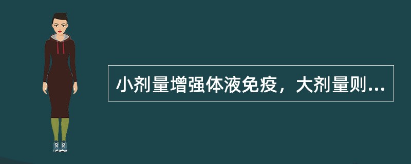 小剂量增强体液免疫，大剂量则抑制体液免疫的药物是（）