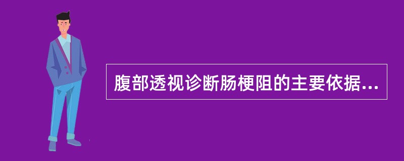 腹部透视诊断肠梗阻的主要依据是（）