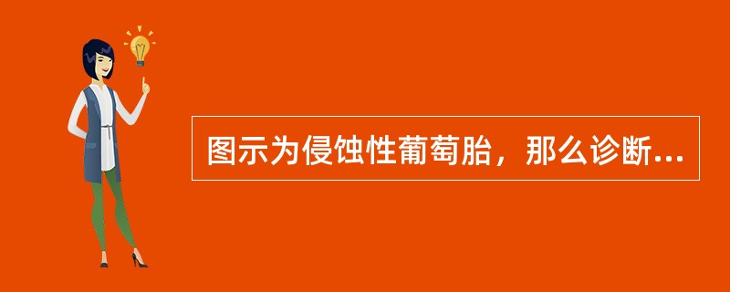 图示为侵蚀性葡萄胎，那么诊断它的主要依据是()