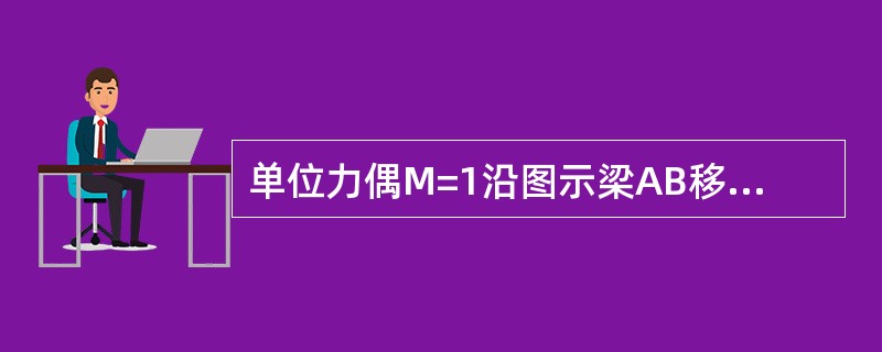 单位力偶M=1沿图示梁AB移动，设反力RA向上为正，其影响线形状应为：（）