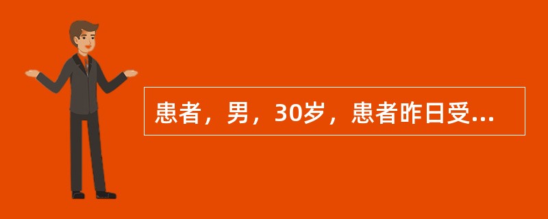 患者，男，30岁，患者昨日受凉后出现恶寒发热，今日腹痛，泻下赤白脓血便，肛门灼热