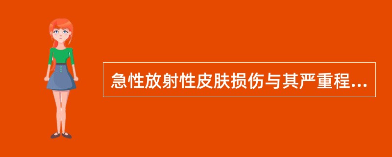 急性放射性皮肤损伤与其严重程度相关因素有（）。