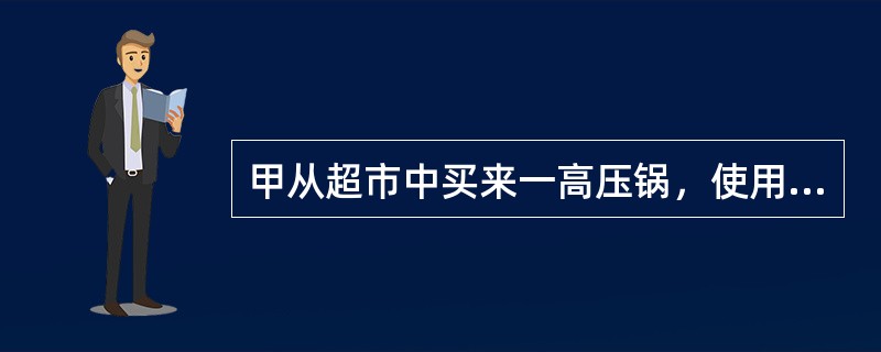 甲从超市中买来一高压锅，使用过程中发生爆炸，致使甲脸部受伤，住院数日。甲出院后，