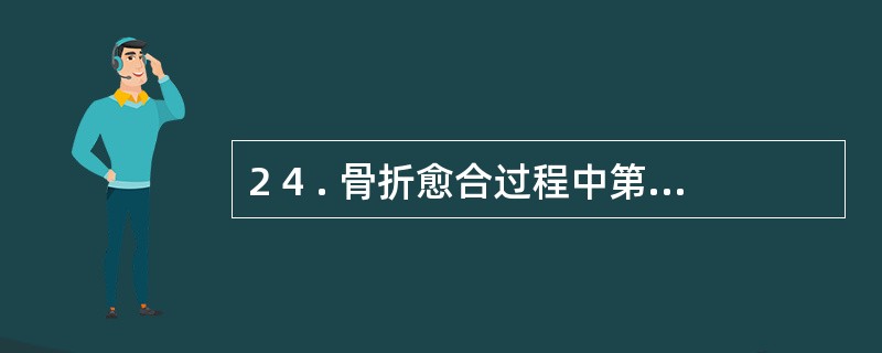 2 4 . 骨折愈合过程中第二期为A .骨痂改造塑形期B .原始骨痂形成期C .