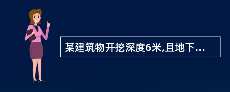 某建筑物开挖深度6米,且地下水位高,土质松散,支撑结构应选用( )。