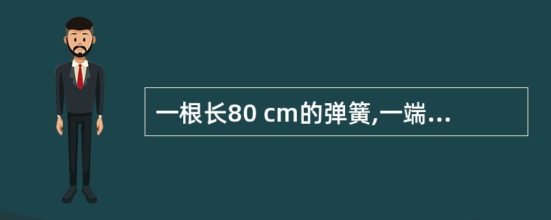 一根长80 cm的弹簧,一端固定。如果另一端挂上物体,那么在正常情况下物体的质量