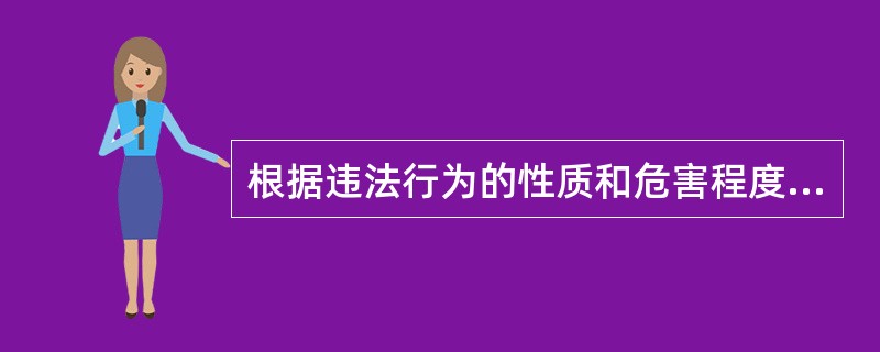 根据违法行为的性质和危害程度的不同,法律责任分为