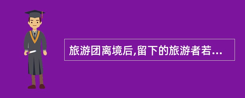 旅游团离境后,留下的旅游者若需要旅行社继续为其提供导游等相关服务,需要另签合同。