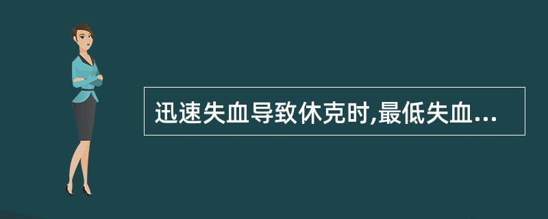 迅速失血导致休克时,最低失血量超过全身总血量的百分比是A 15% B 20% C