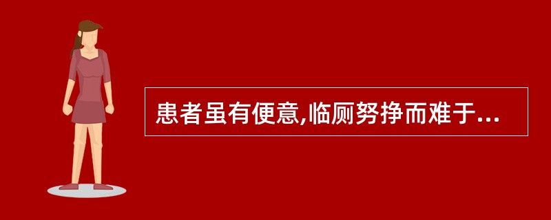 患者虽有便意,临厕努挣而难于排出,便后汗出疲乏,排出之便并不干硬,面白神疲,舌淡