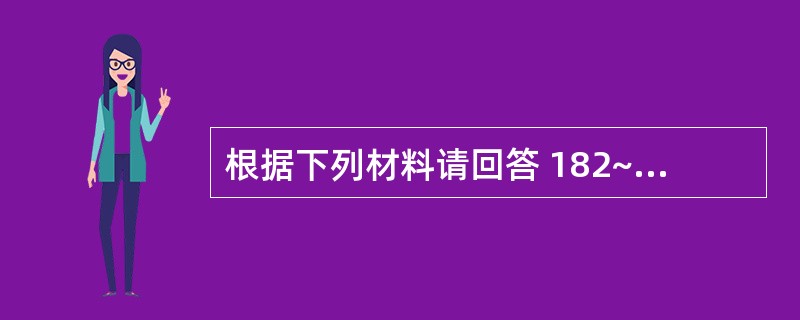 根据下列材料请回答 182~183 题: (共用题干)患者,女性,35岁。l小时