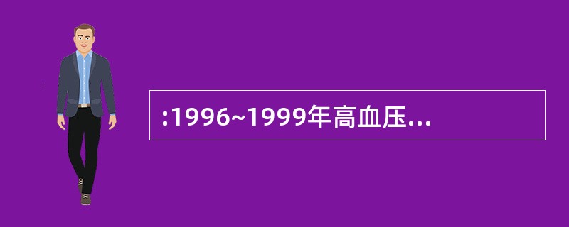 :1996~1999年高血压发病人数是乙肝发病人数增长速度的多少倍?( )