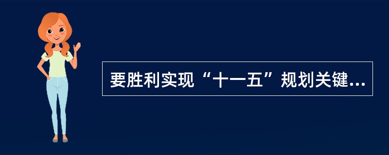 要胜利实现“十一五”规划关键在于( )。