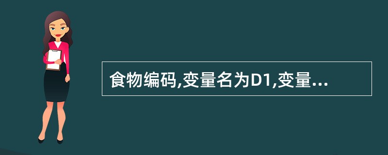 食物编码,变量名为D1,变量长度至少为3位。( )