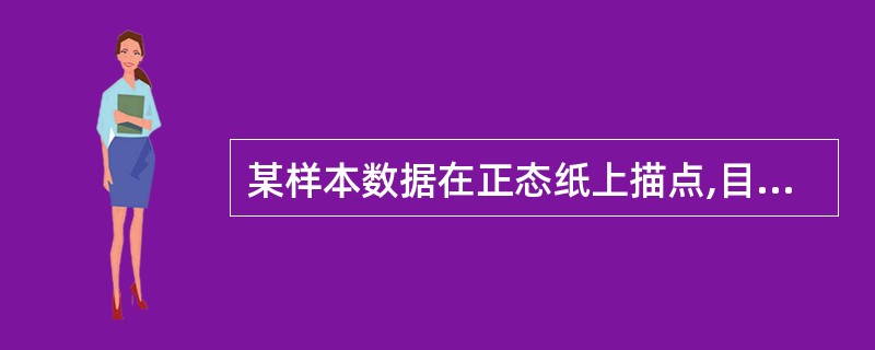 某样本数据在正态纸上描点,目测这些点在一直线附近,表示数据来自于正态总体,现从纵