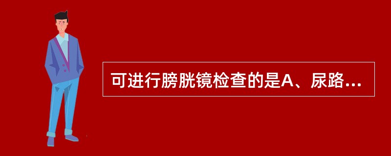 可进行膀胱镜检查的是A、尿路急性感染B、膀胱结石C、膀胱容量过小D、严重的心功能