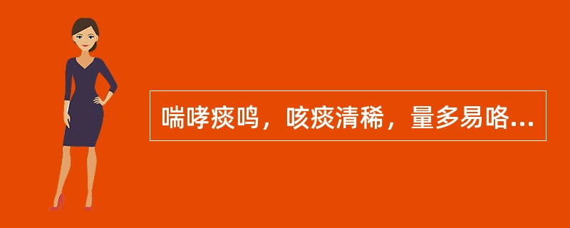 喘哮痰鸣，咳痰清稀，量多易咯，形寒肢冷，苔白滑，其临床意义是( )