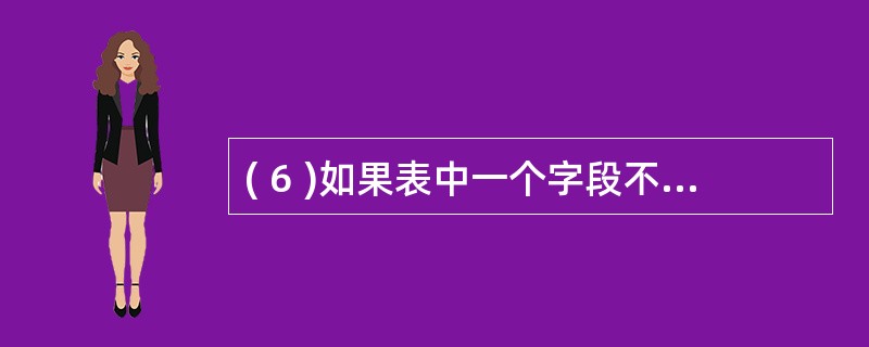 ( 6 )如果表中一个字段不是本表的主关键字,而是另外一个表的主关键字或候选关键