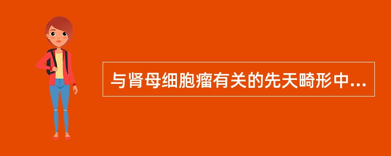 与肾母细胞瘤有关的先天畸形中，下列不正确的是A、WAGR综合征，表现为Wilms