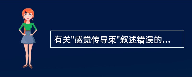 有关"感觉传导束"叙述错误的是A、感觉神经传导通路均由三级神经元组成B、脊髓丘脑