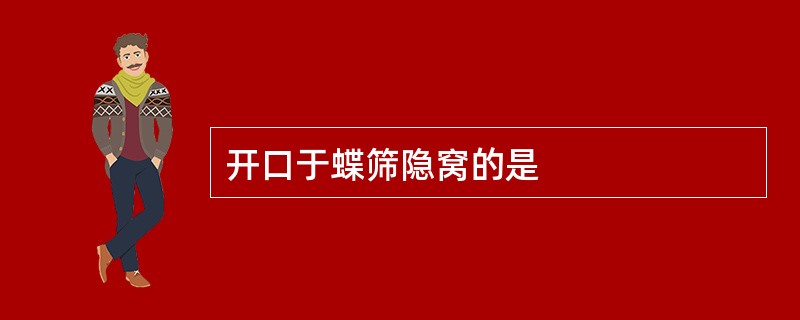 开口于蝶筛隐窝的是